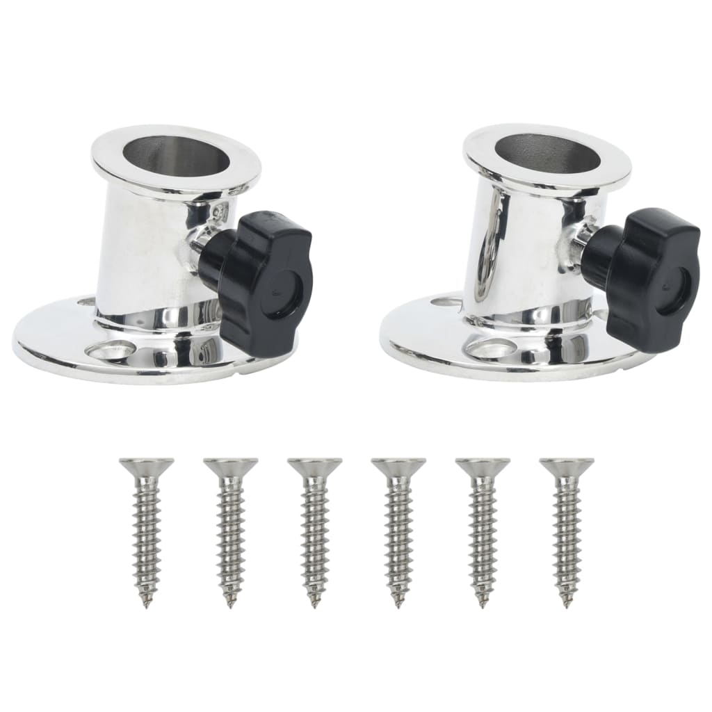 2 db rozsdamentes acél kerek bimini alj 26 mm-es csőhöz