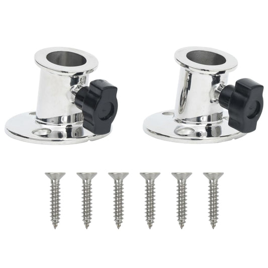 2 db rozsdamentes acél kerek bimini alj 26 mm-es csőhöz