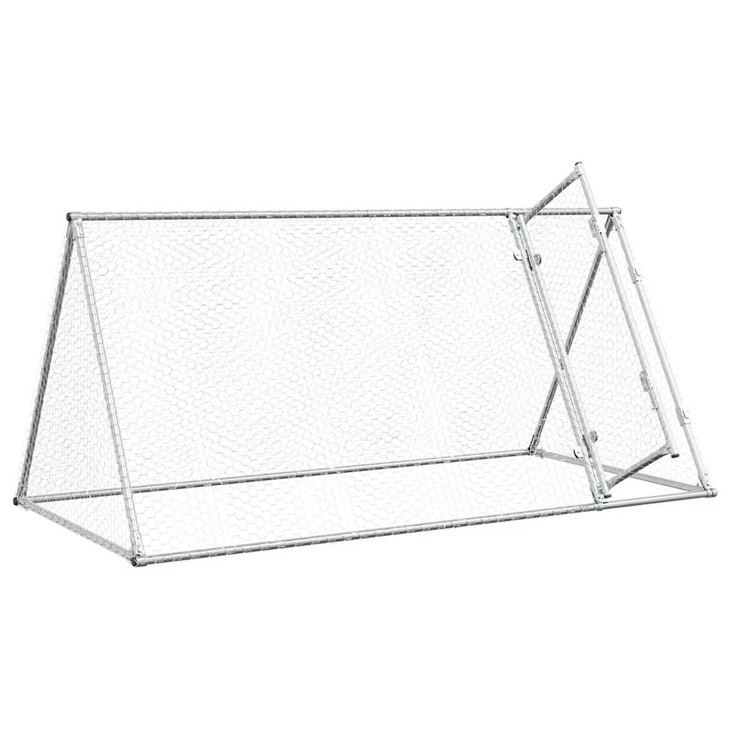 szürke horganyzott acél csirkeketrec 200x105x91 cm