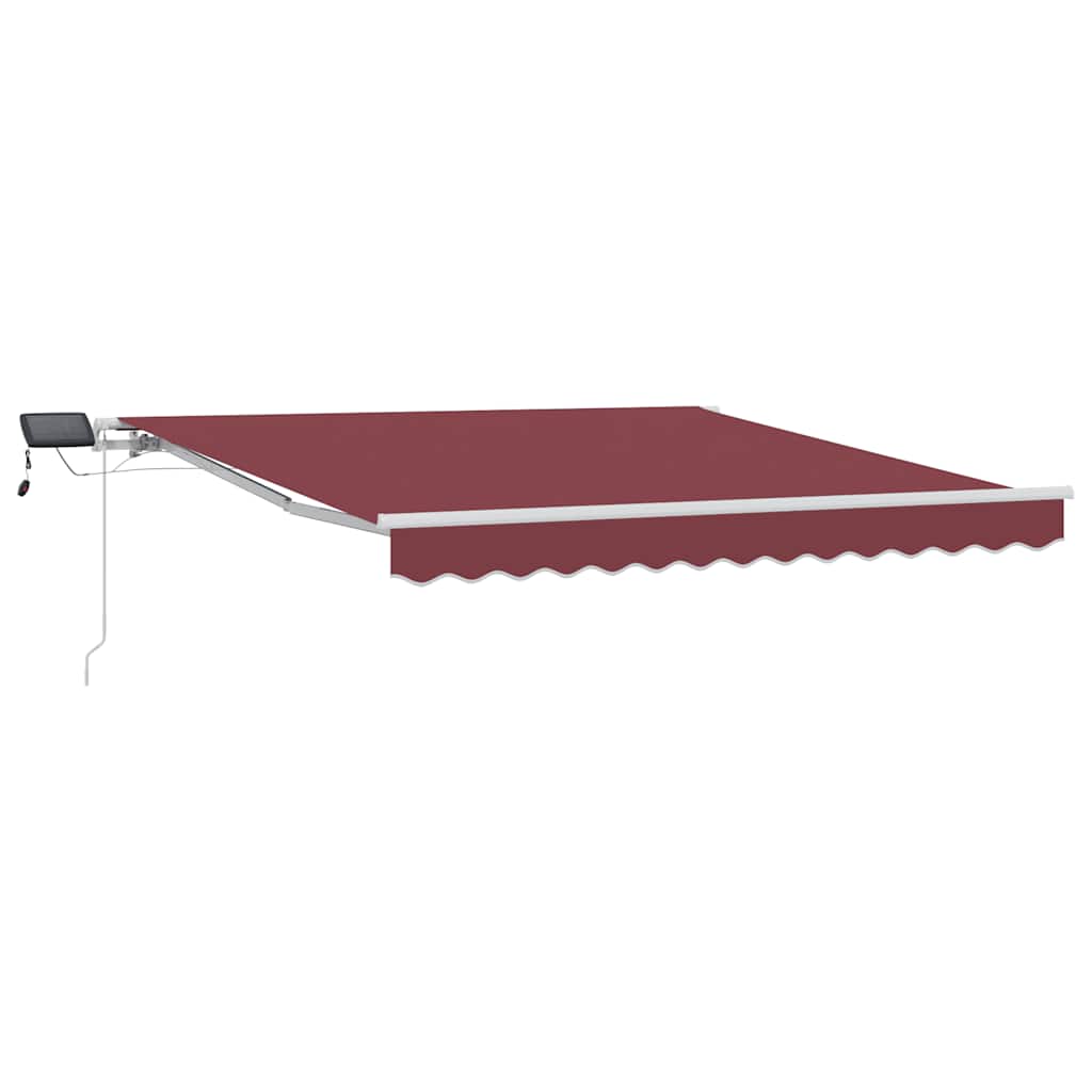 burgundi vörös kézzel kihúzható LED-es napellenző 300 x 250 cm
