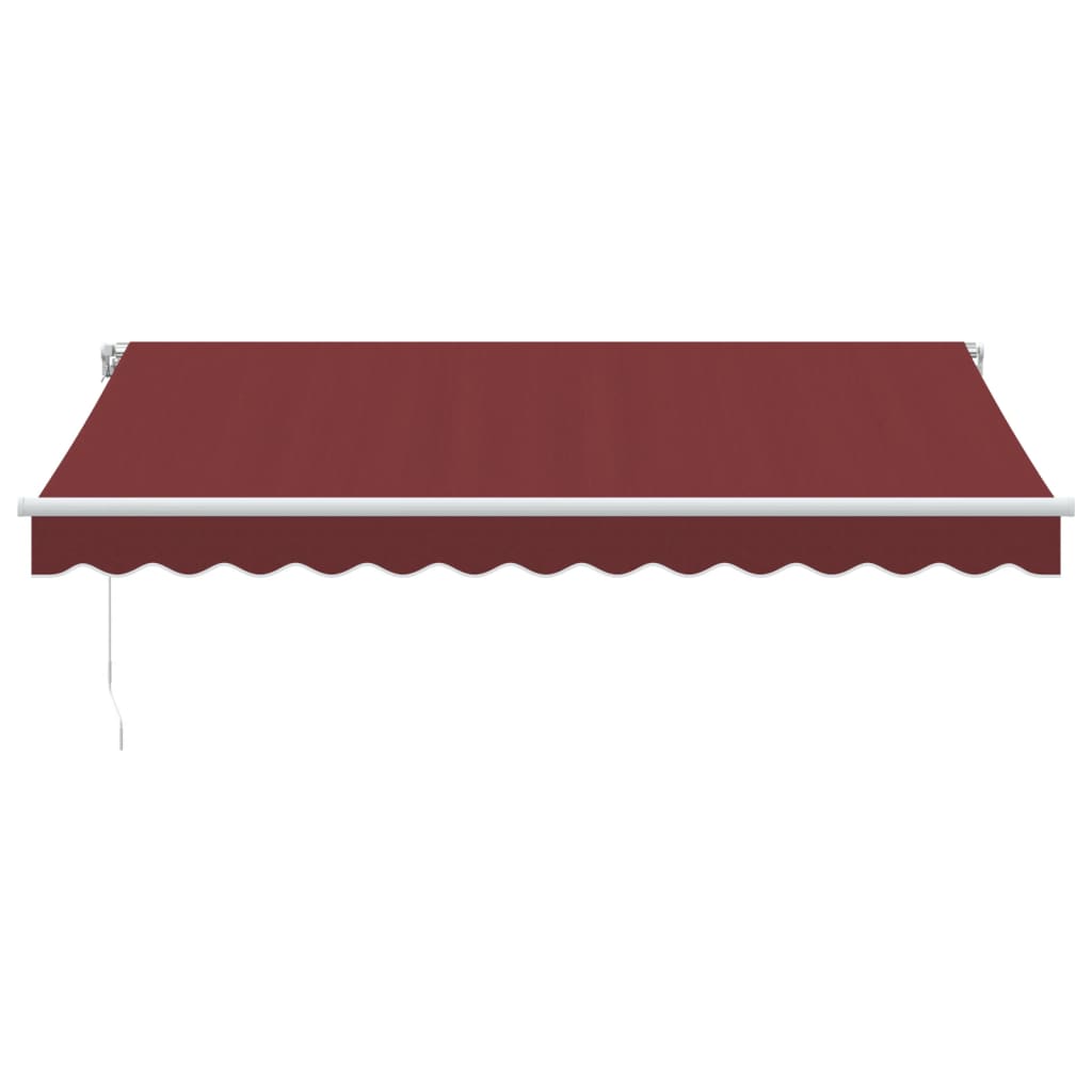 burgundi vörös kézzel kihúzható LED-es napellenző 350 x 250 cm