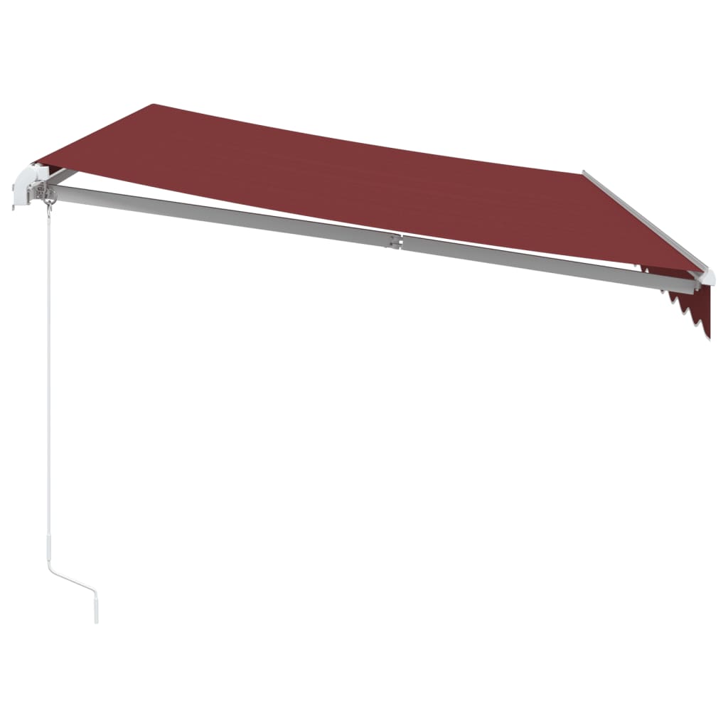burgundi vörös kézzel kihúzható LED-es napellenző 350 x 250 cm