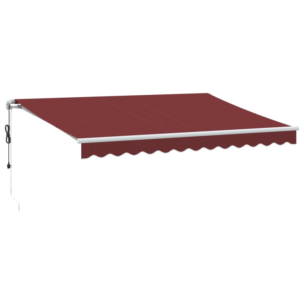 burgundi vörös automata kihúzható LED-es napellenző 350x250 cm