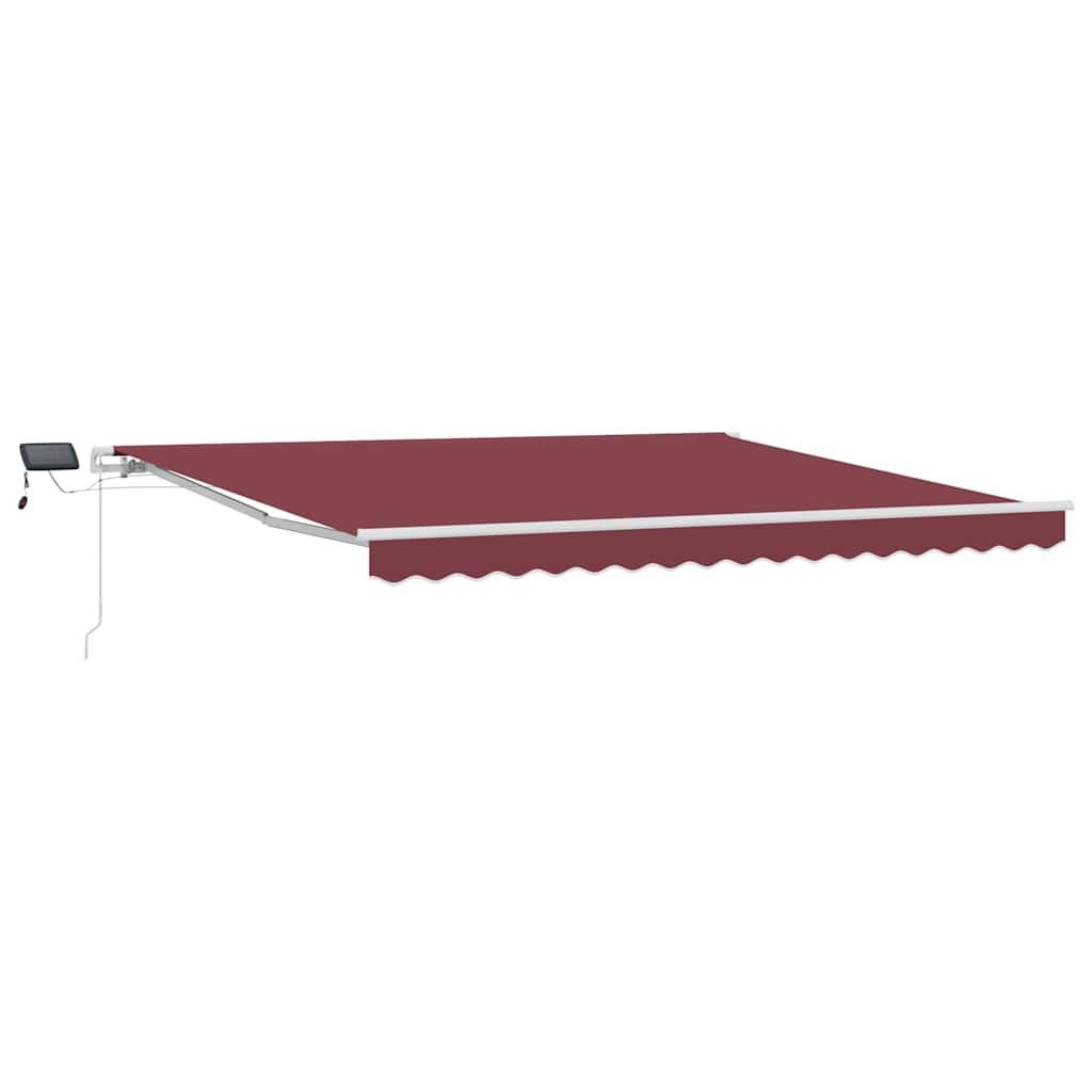 burgundi vörös kézzel kihúzható LED-es napellenző 400 x 300 cm