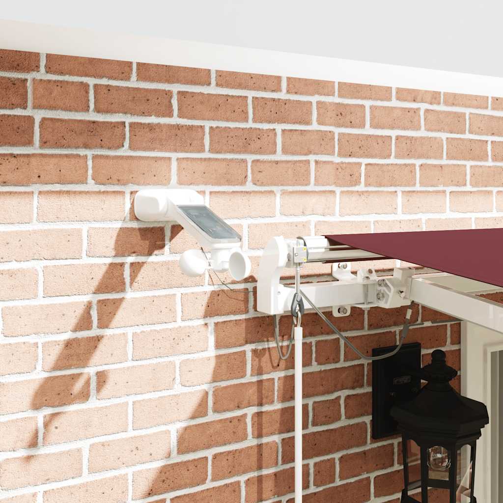 burgundi vörös automata kihúzható LED-es napellenző 400x300 cm