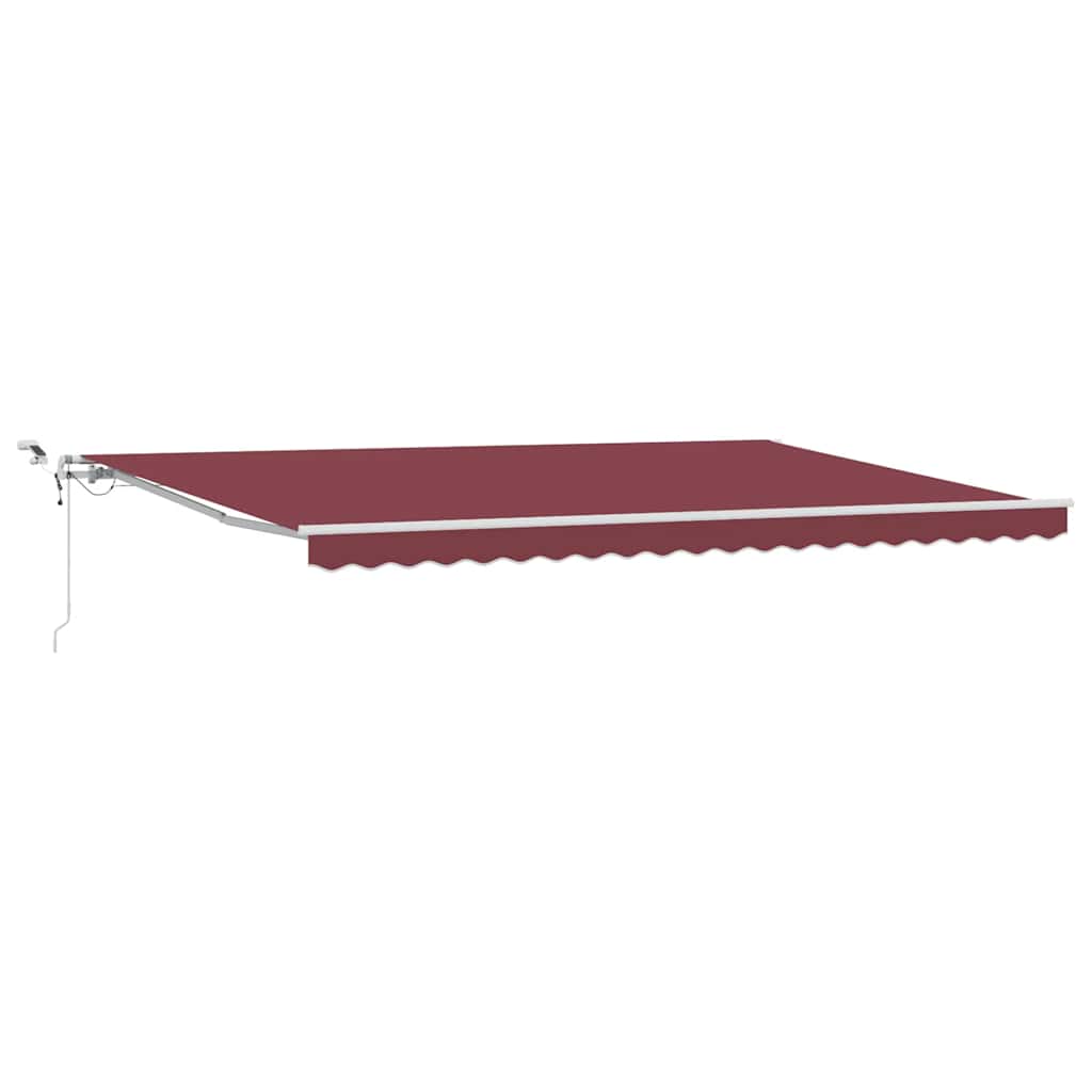 burgundi vörös automata kihúzható LED-es napellenző 500x300 cm