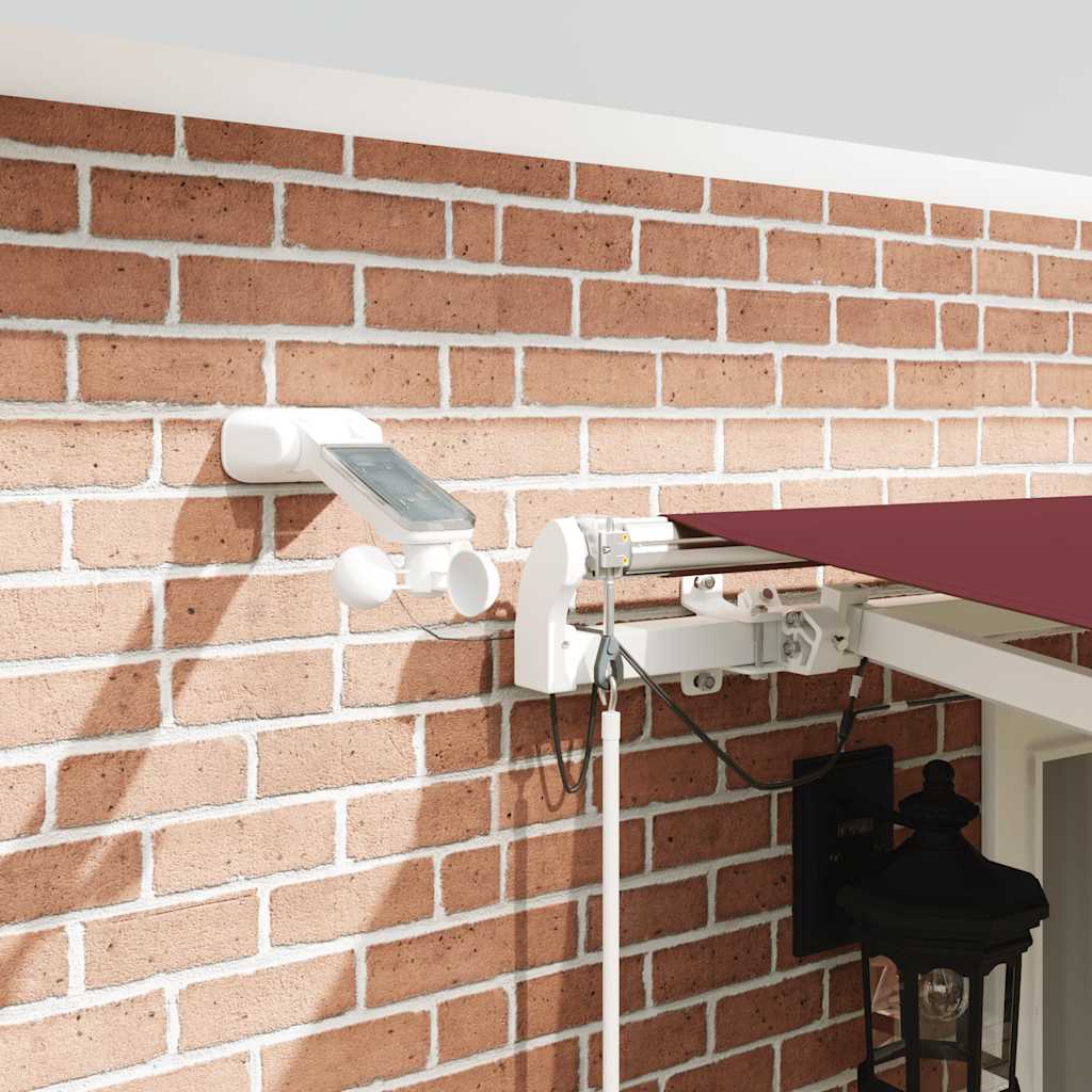 burgundi vörös automata kihúzható LED-es napellenző 500x300 cm