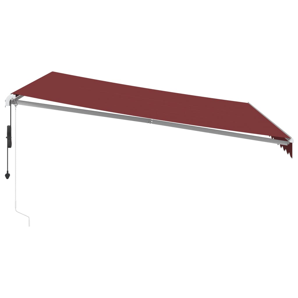burgundi vörös automata kihúzható LED-es napellenző 400x350 cm