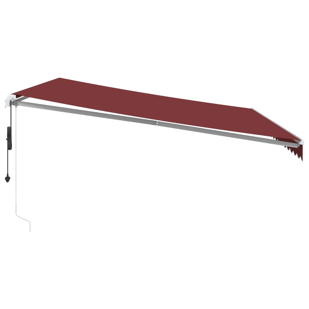 burgundi vörös automata kihúzható LED-es napellenző 450x350 cm