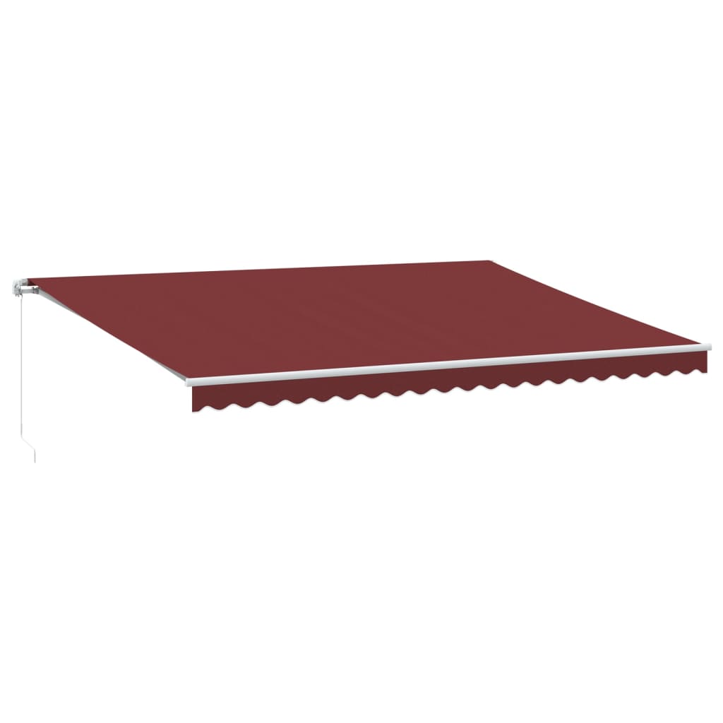burgundi vörös kézzel kihúzható LED-es napellenző 500 x 350 cm
