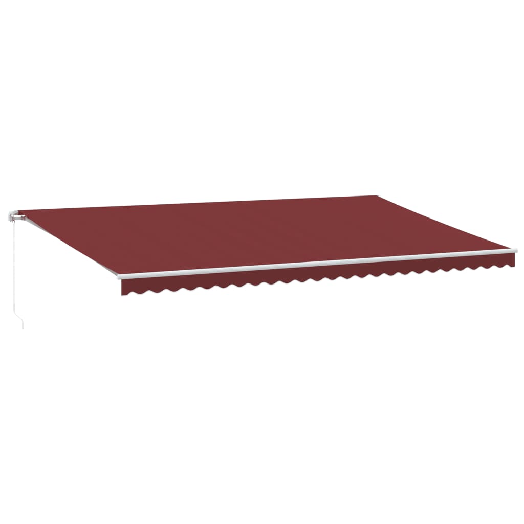 burgundi vörös kézzel kihúzható LED-es napellenző 600 x 350 cm
