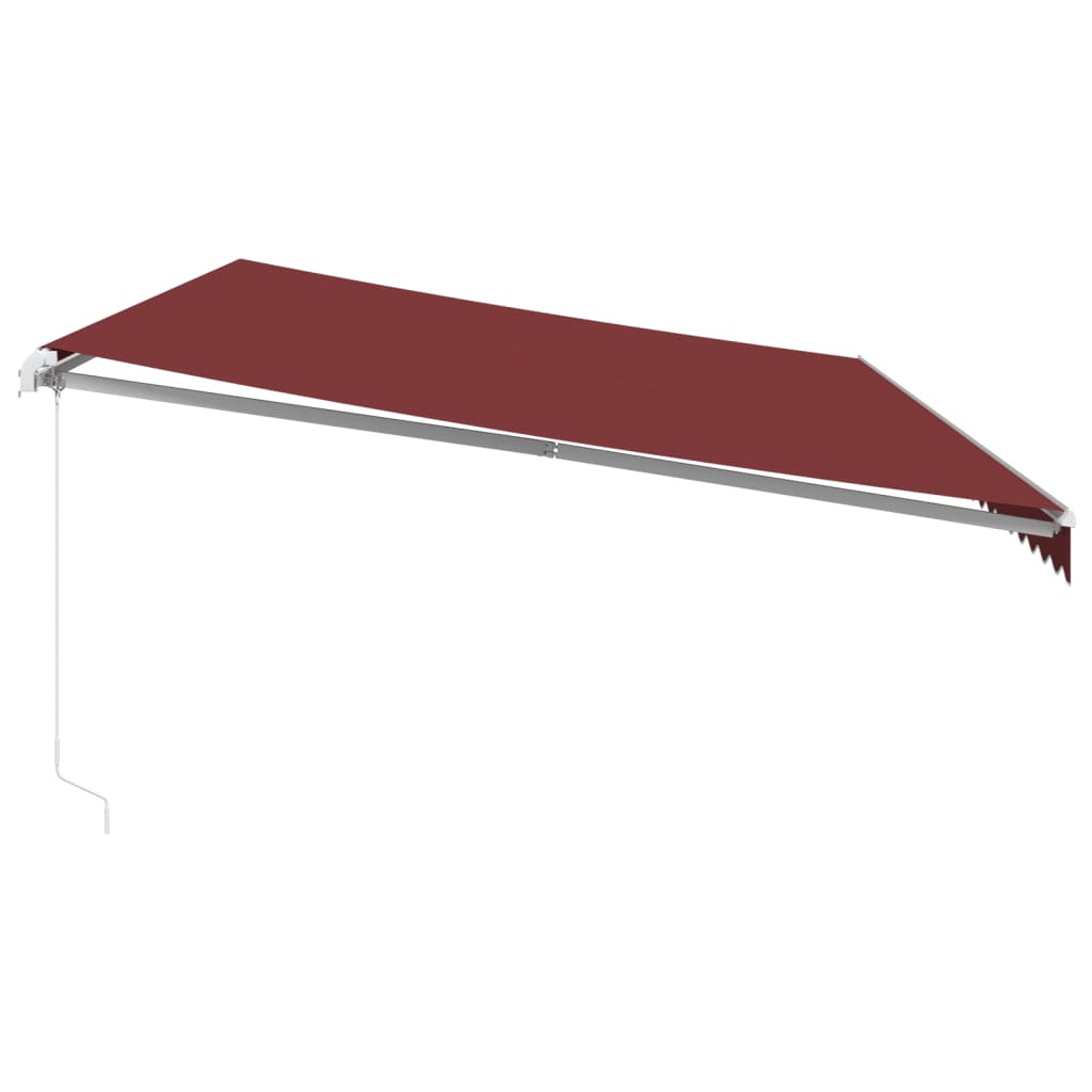 burgundi vörös kézzel kihúzható LED-es napellenző 600 x 350 cm