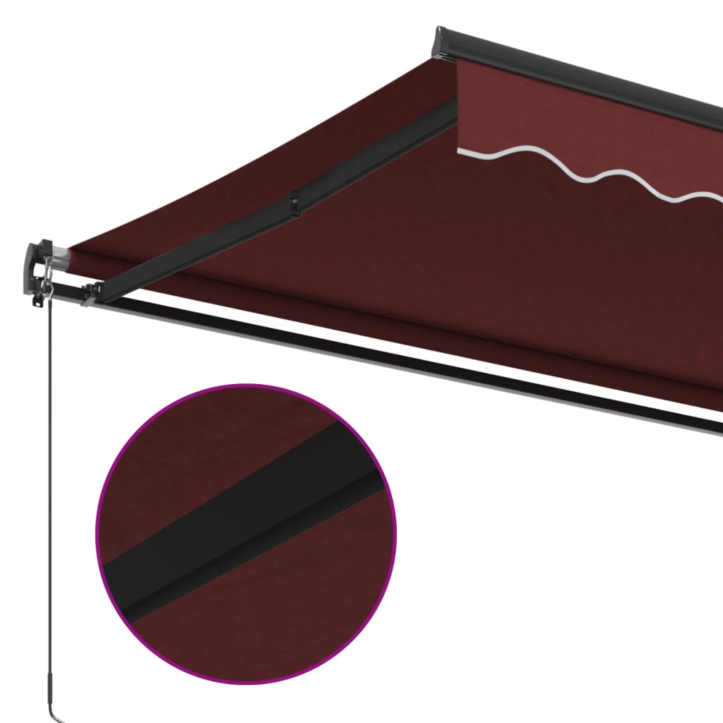 burgundi vörös kézzel kihúzható napellenző 400 x 350 cm