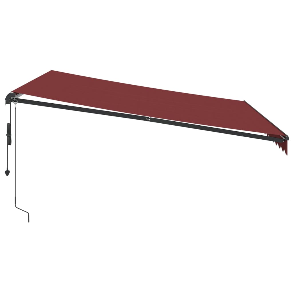 burgundi vörös automata kihúzható LED-es napellenző 400x350 cm