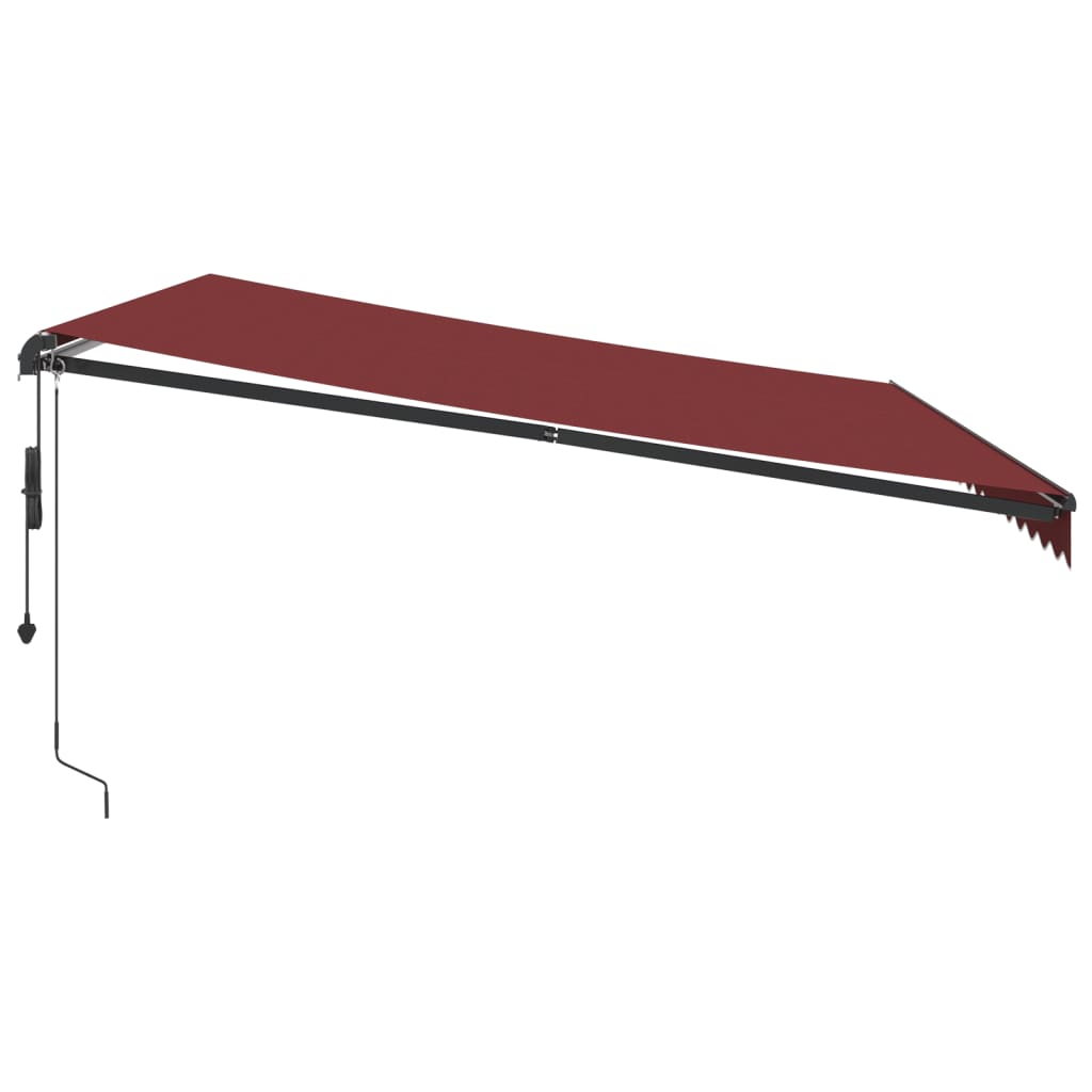 burgundi vörös automata kihúzható LED-es napellenző 450x350 cm
