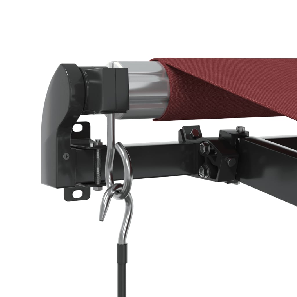 burgundi vörös kézzel kihúzható LED-es napellenző 500 x 350 cm