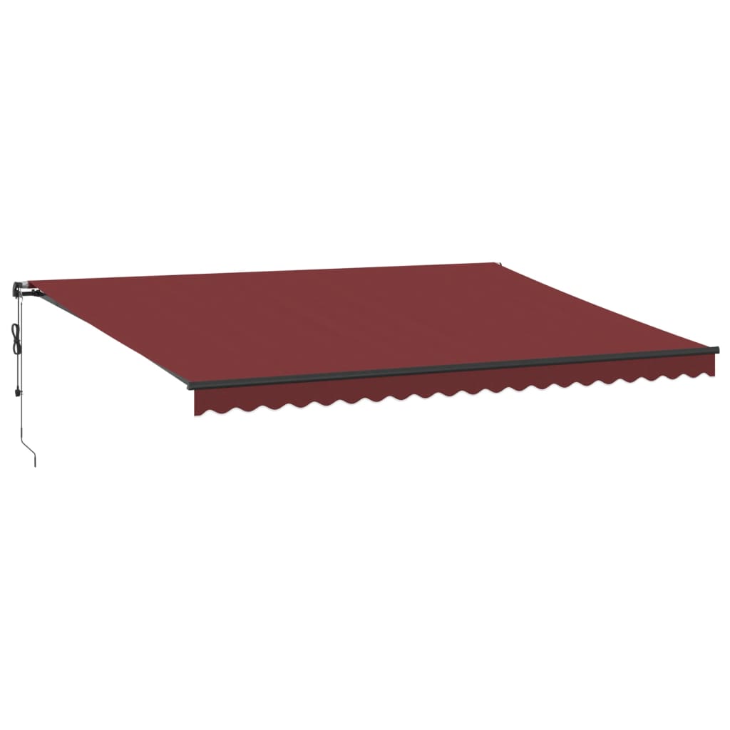 burgundi vörös automata kihúzható LED-es napellenző 500x350 cm