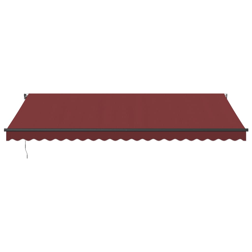 burgundi vörös automata kihúzható LED-es napellenző 500x350 cm
