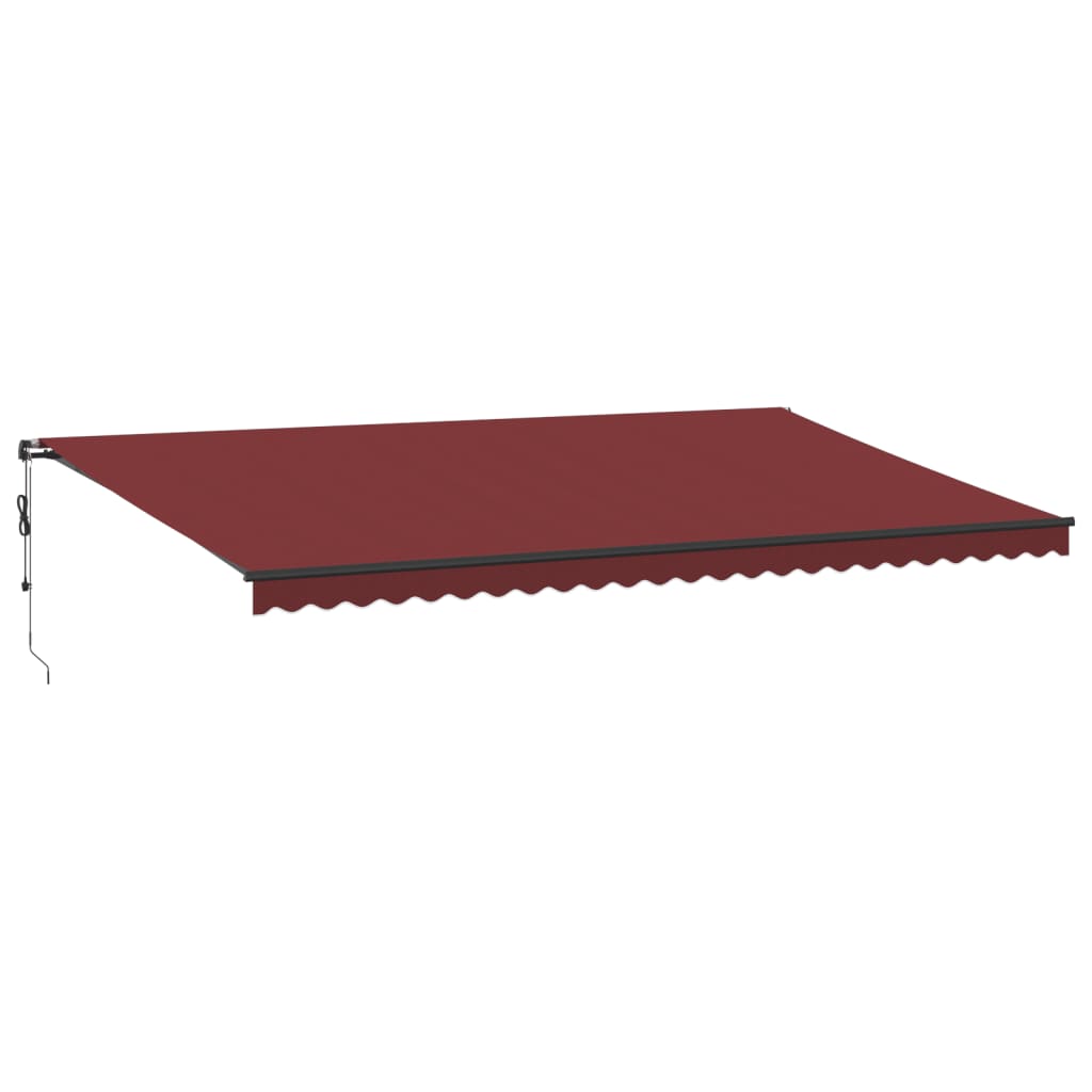 burgundi vörös automata kihúzható LED-es napellenző 600x350 cm