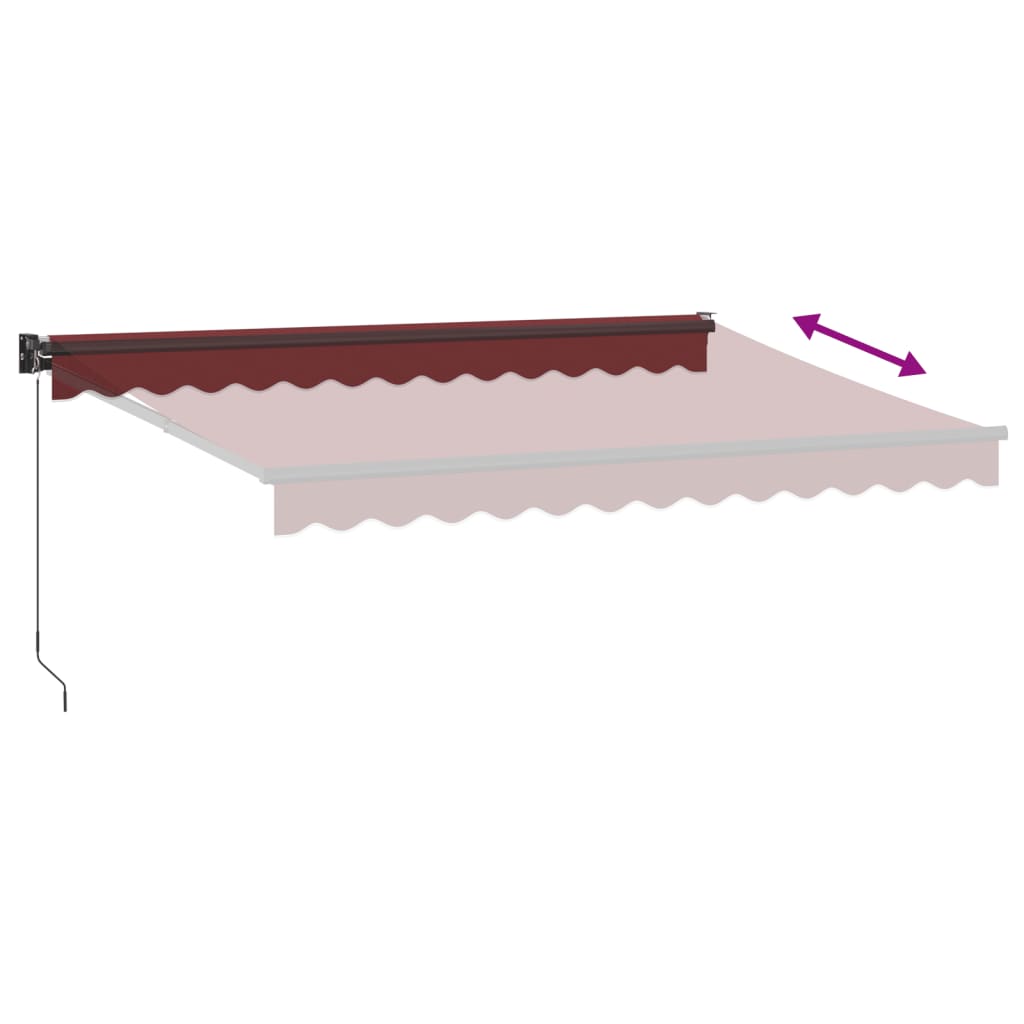 burgundi vörös kézzel kihúzható napellenző 350 x 250 cm