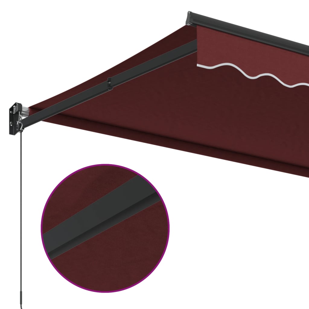 burgundi vörös kézzel kihúzható napellenző 350 x 250 cm