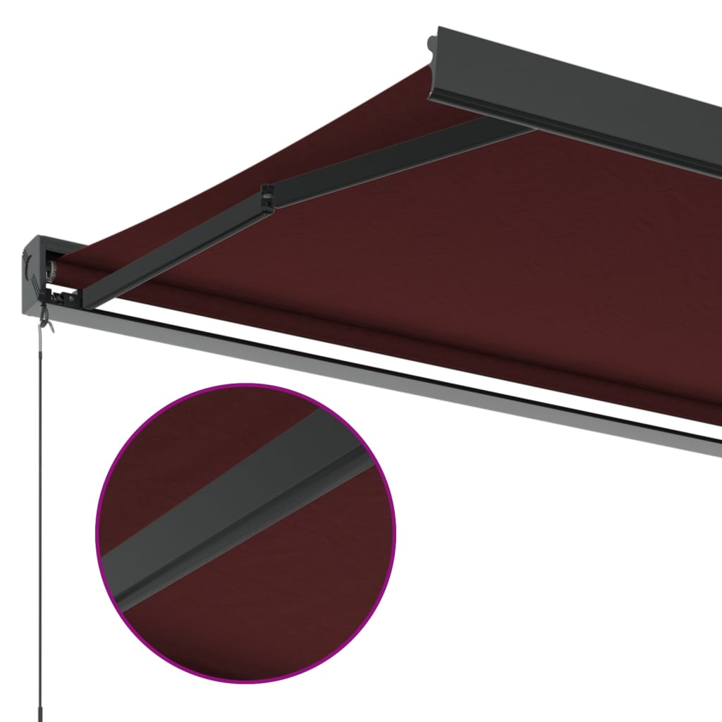 burgundi vörös kézzel kihúzható napellenző 350 x 250 cm