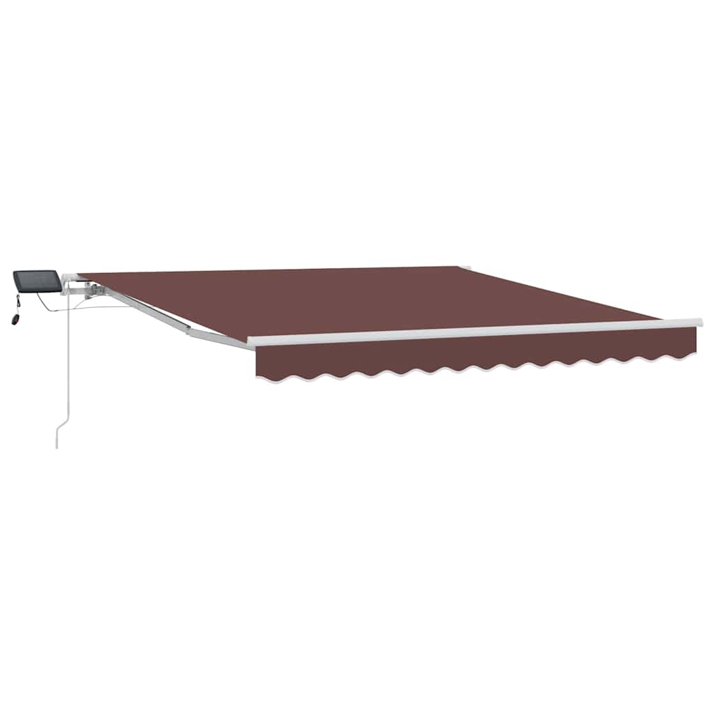 barna kézzel kihúzható LED-es napellenző 300 x 250 cm