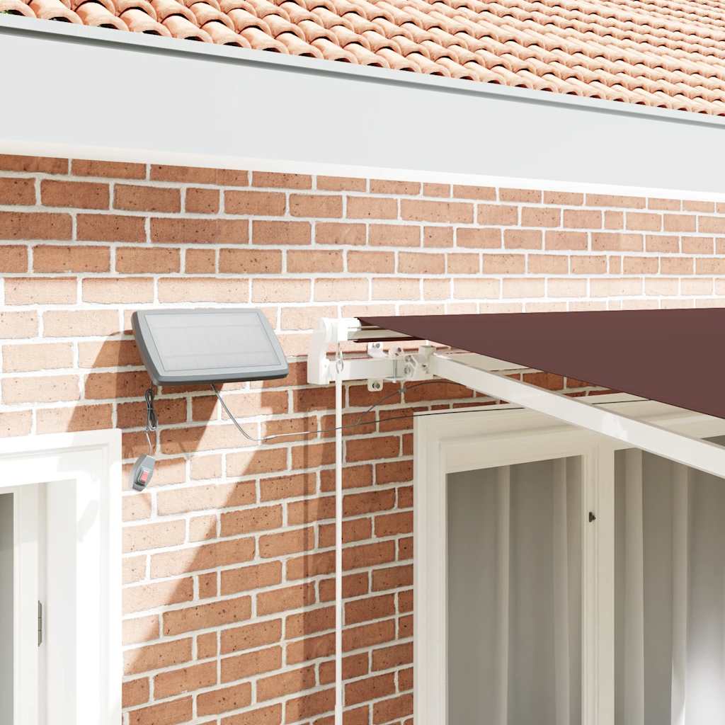 barna kézzel kihúzható LED-es napellenző 300 x 250 cm