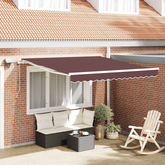 Behúzható napellenző Barna 300 x 250 cm Szövet és Alumínium