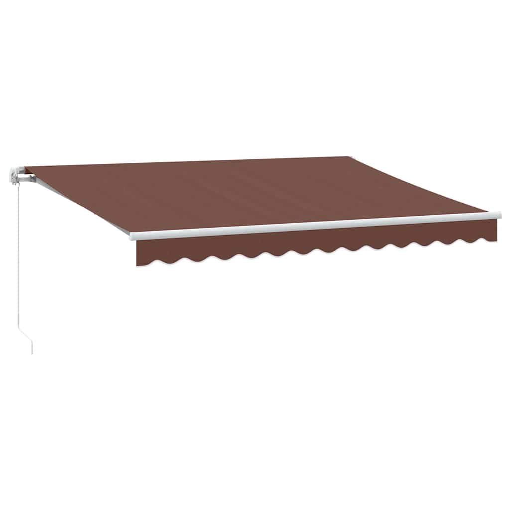 barna kézzel kihúzható LED-es napellenző 350 x 250 cm