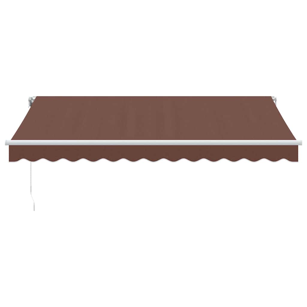 barna kézzel kihúzható LED-es napellenző 350 x 250 cm