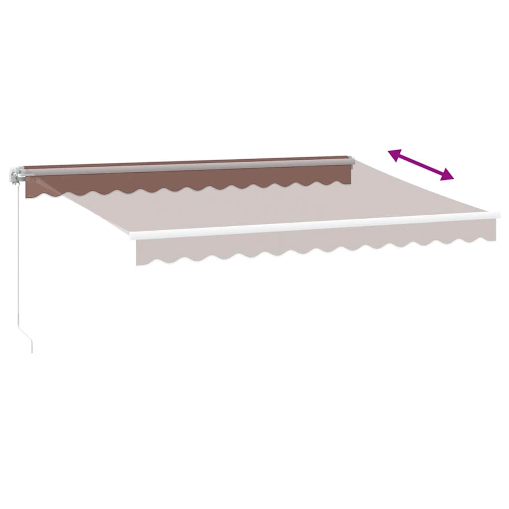 barna kézzel kihúzható LED-es napellenző 350 x 250 cm