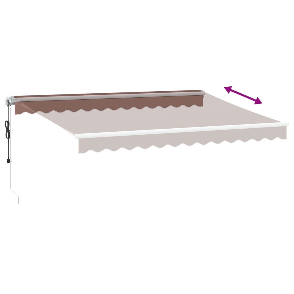 barna automata kihúzható LED-es napellenző 350 x 250 cm