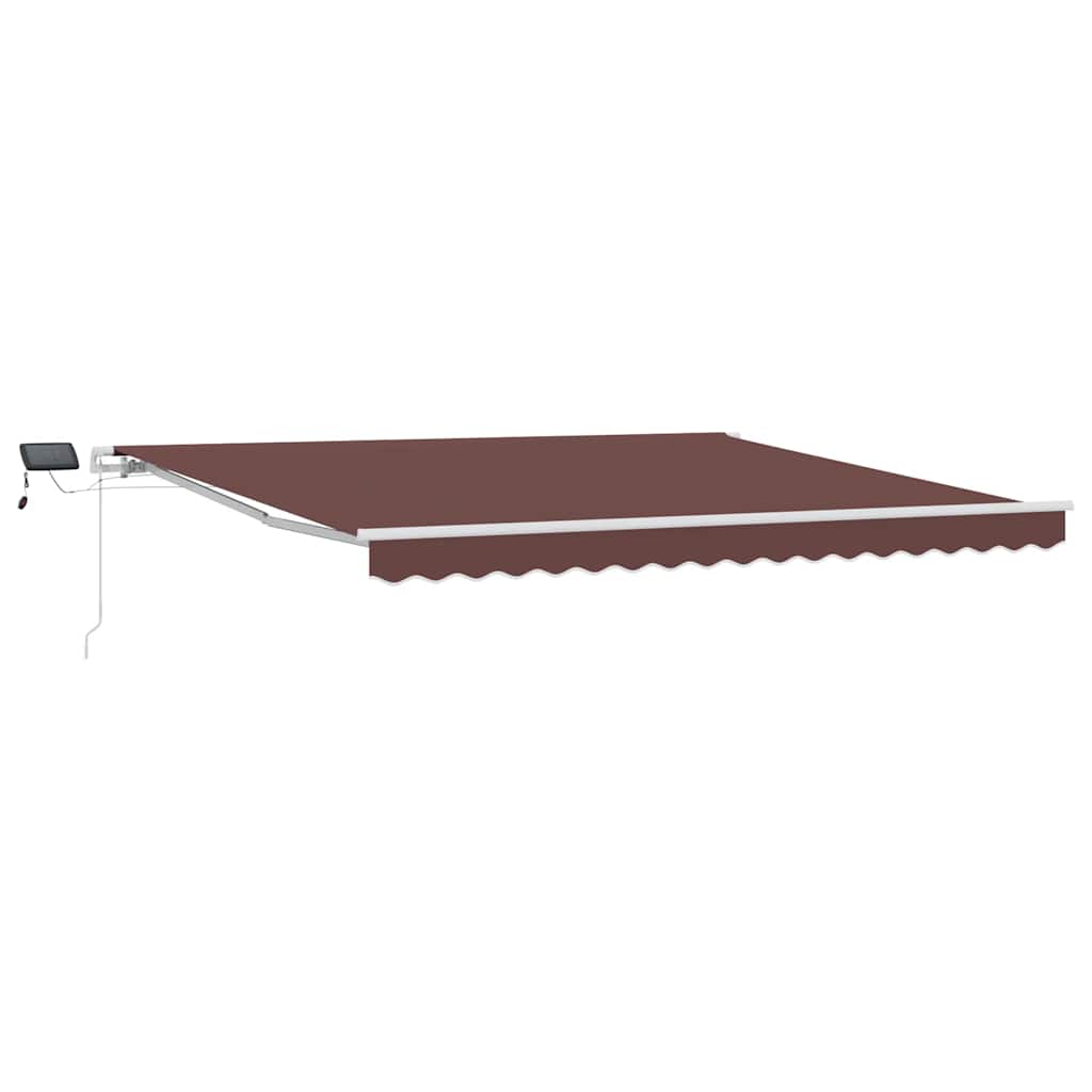 barna kézzel kihúzható LED-es napellenző 400 x 300 cm