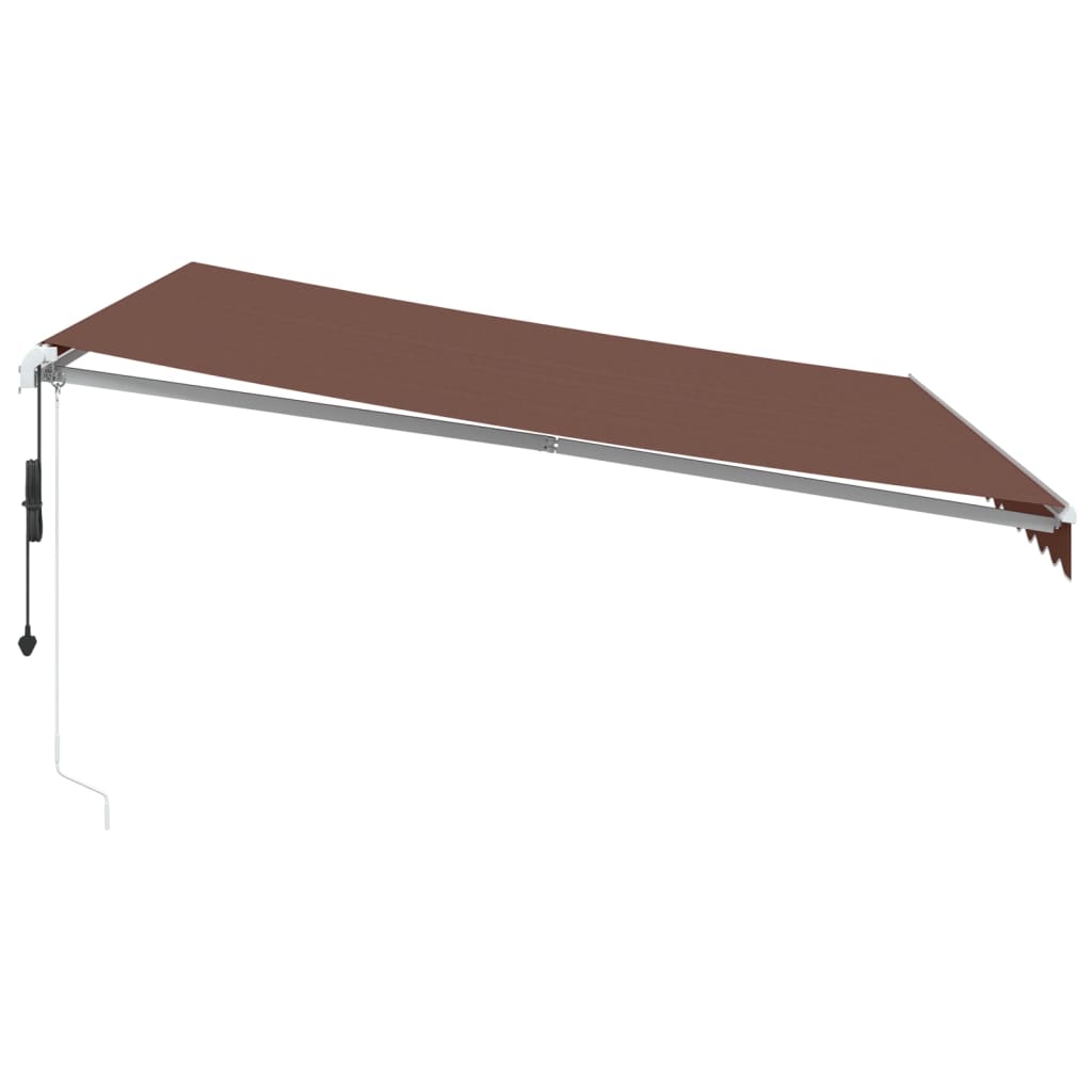barna automata kihúzható LED-es napellenző 400x350 cm