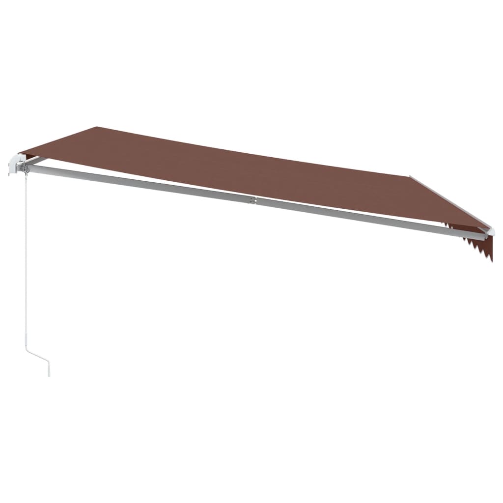 barna kézzel kihúzható LED-es napellenző 450 x 350 cm