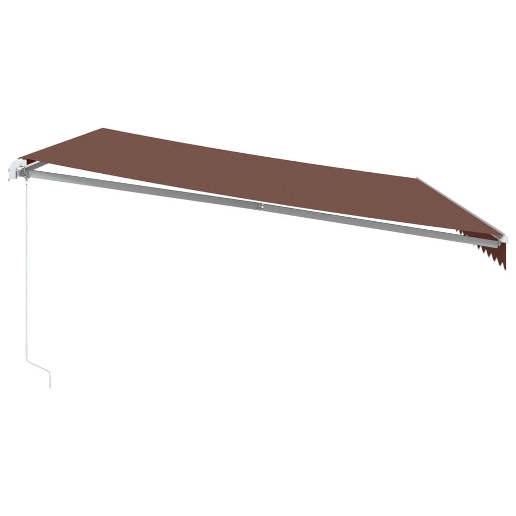barna kézzel kihúzható LED-es napellenző 500 x 350 cm