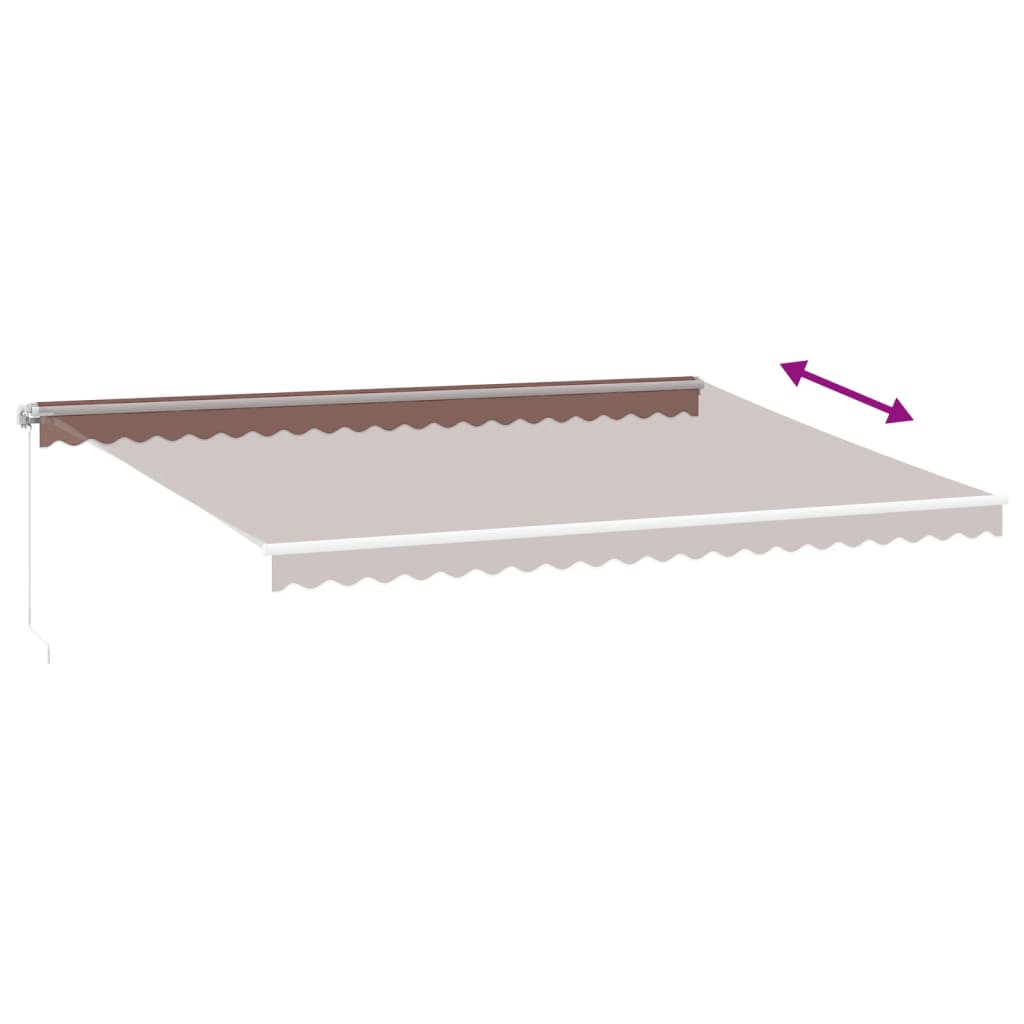 barna kézzel kihúzható LED-es napellenző 500 x 350 cm
