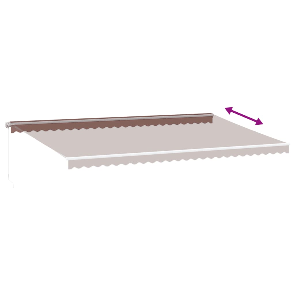 barna kézzel kihúzható LED-es napellenző 600 x 350 cm