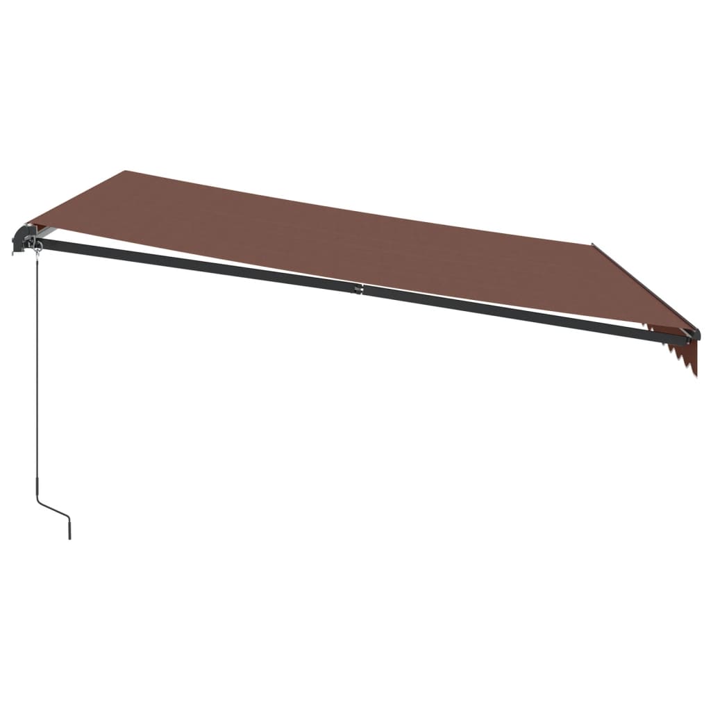barna kézzel kihúzható LED-es napellenző 400 x 350 cm