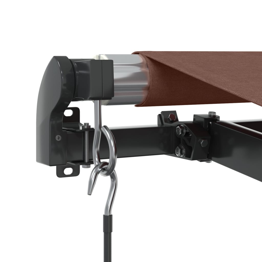 barna kézzel kihúzható LED-es napellenző 400 x 350 cm