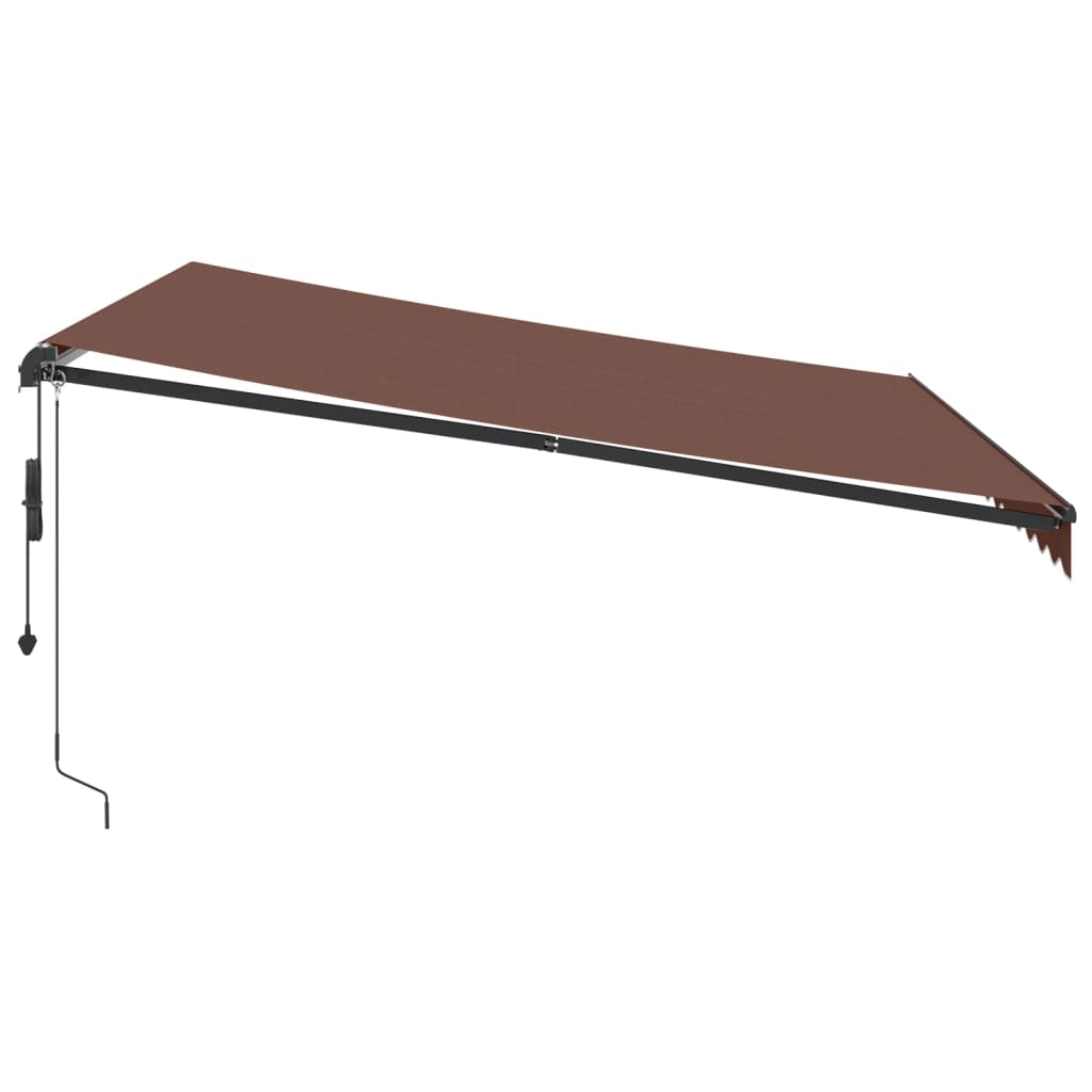 barna automata kihúzható LED-es napellenző 400x350 cm