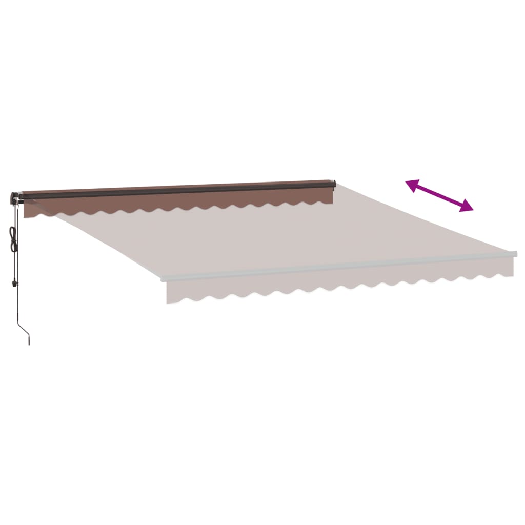 barna automata kihúzható LED-es napellenző 400x350 cm