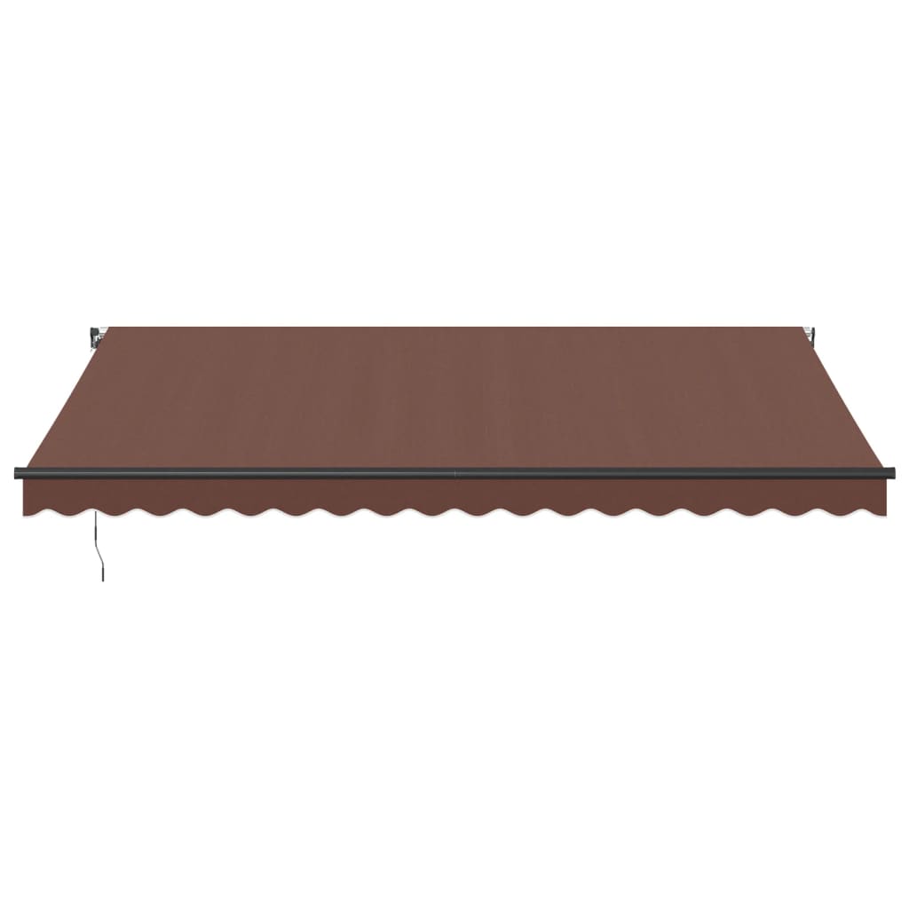 barna kézzel kihúzható LED-es napellenző 450 x 350 cm