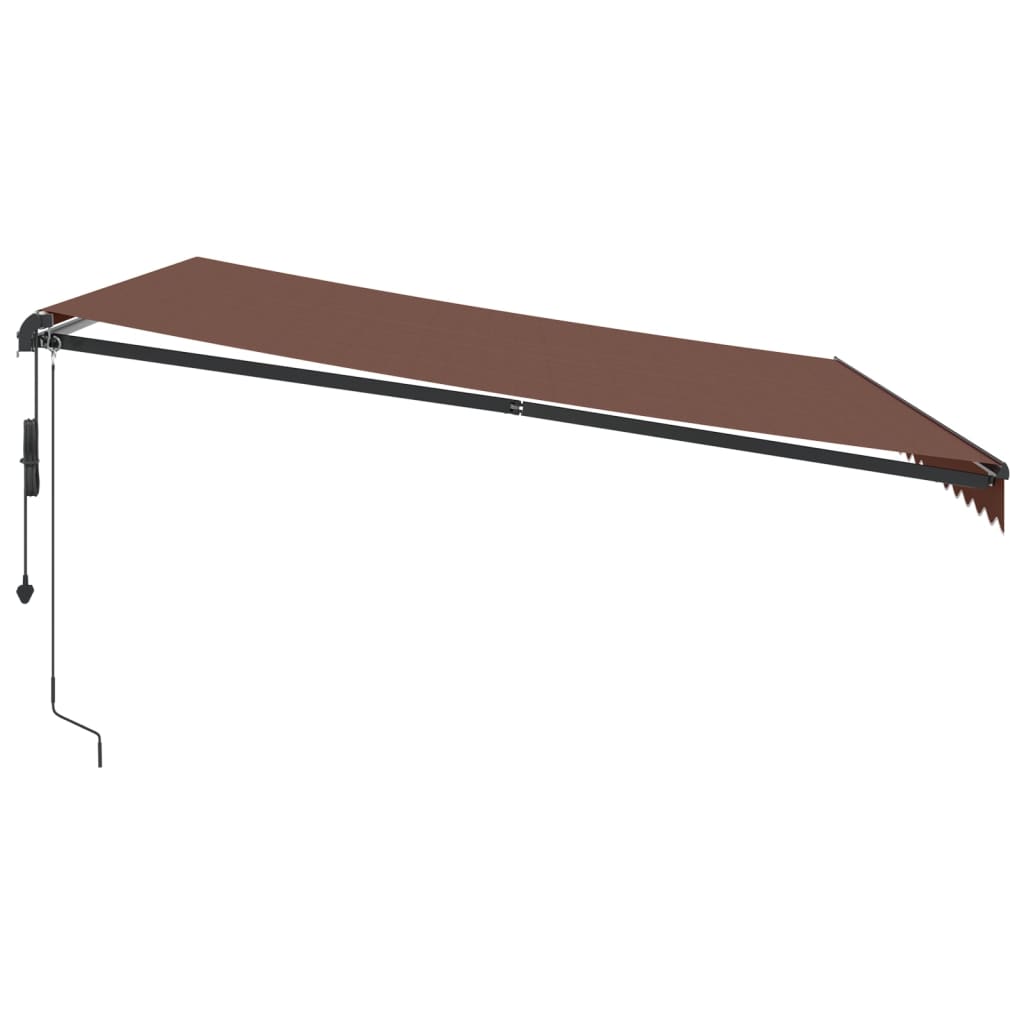 barna automata kihúzható LED-es napellenző 450x350 cm