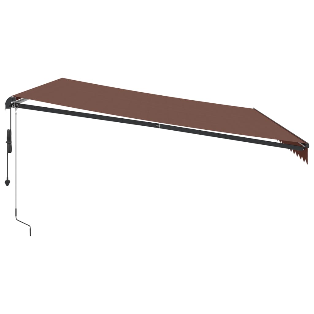 barna automata kihúzható LED-es napellenző 500x350 cm