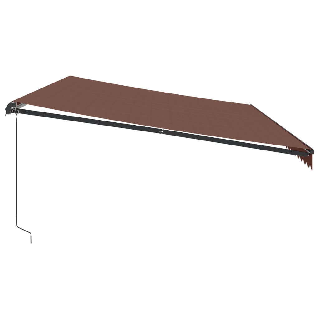 barna kézzel kihúzható LED-es napellenző 600 x 350 cm