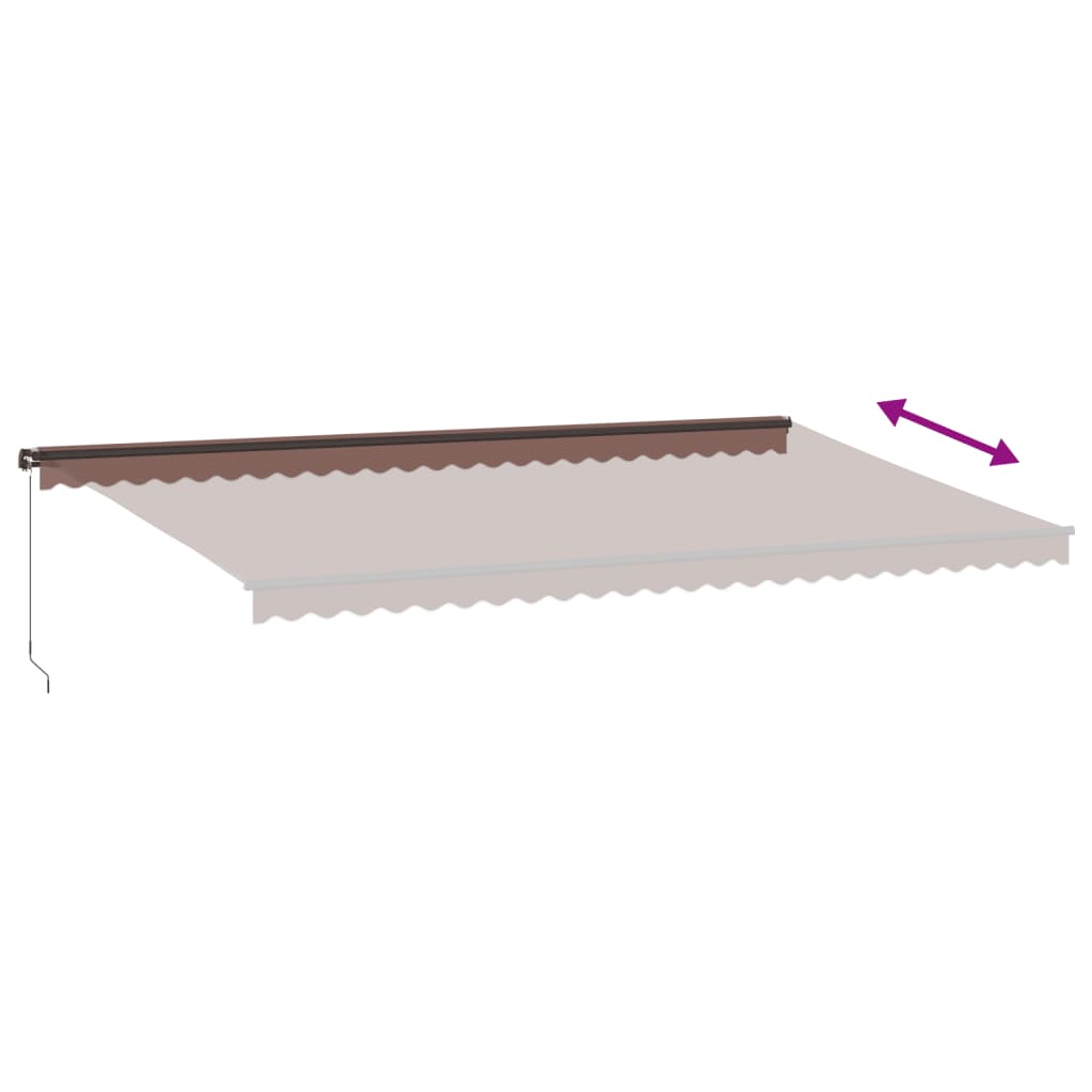 barna kézzel kihúzható LED-es napellenző 600 x 350 cm