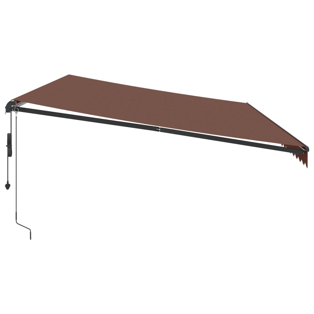 barna automata kihúzható LED-es napellenző 600x350 cm