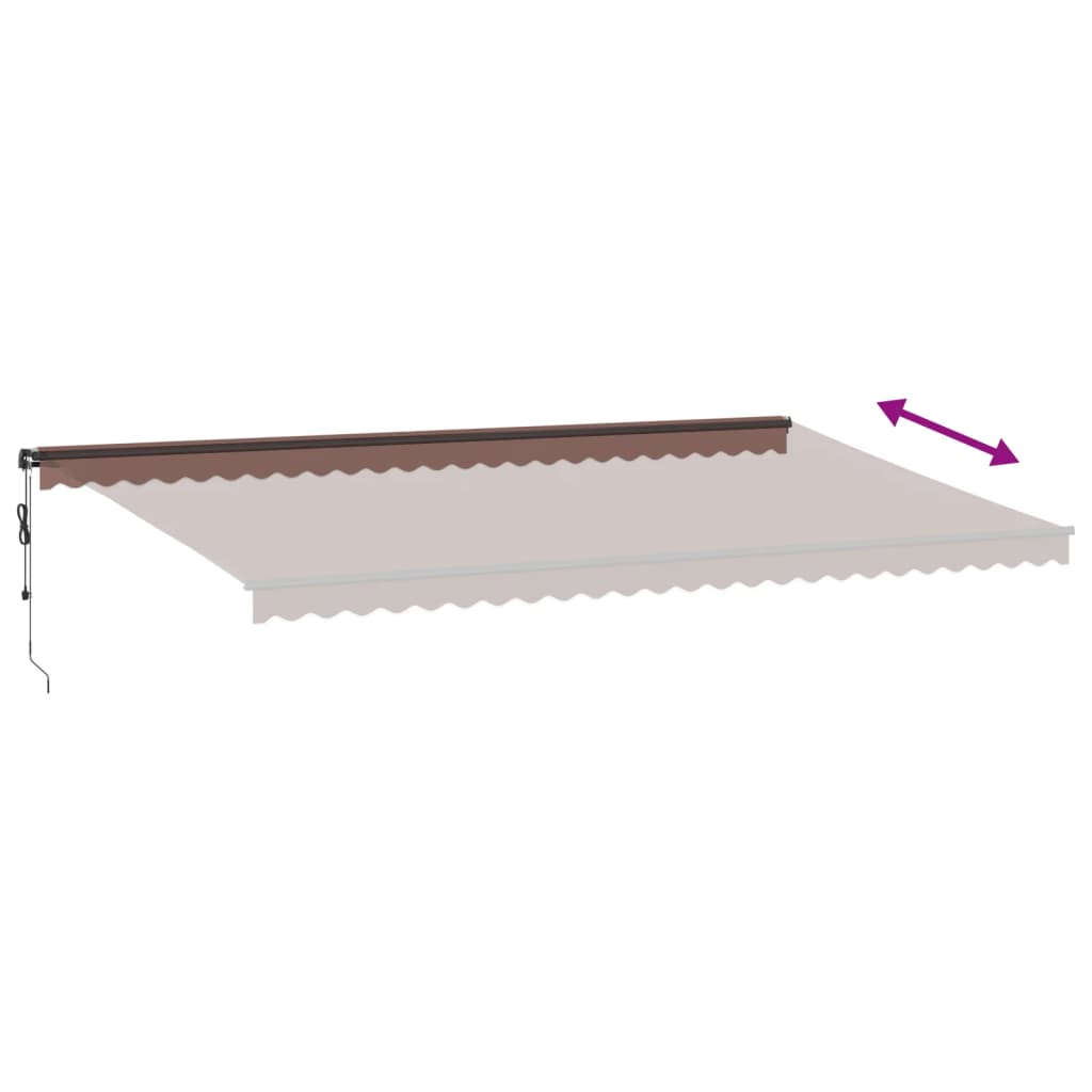 barna automata kihúzható LED-es napellenző 600x350 cm